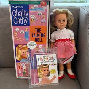 1999 Reproduction Mattel Chatty Cathy 20" Tall Pink Eyes NOT WORKING